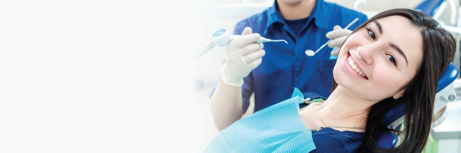 Patient getting a dental cleaning in Aston, PA
