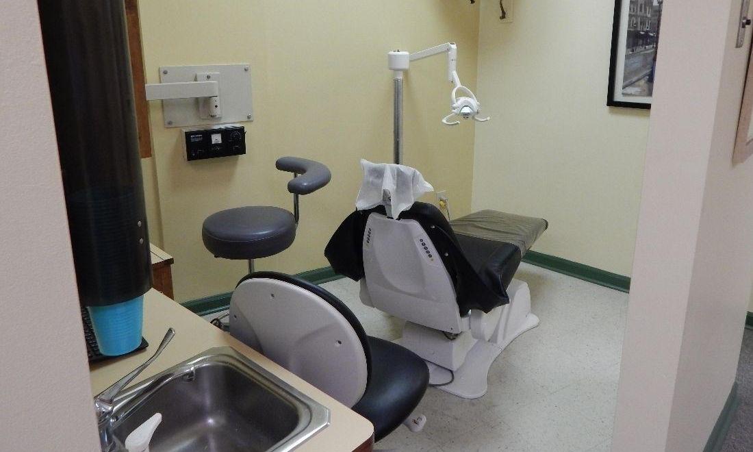 Patient treatment chair at Aston PA dentist Office